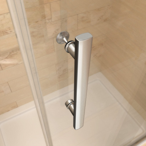 Porte de douche pivotante verre anticalcaire installation en niche - ouverture vers l'intérieur ou l'extérieur - Dimensions au choix