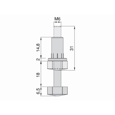 Vérin extérieur M6 EMUCA - 8950015