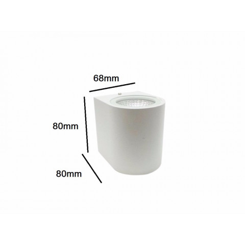 Applique murale led b26 3w ip44 blanc - couleur eclairage au choix