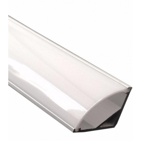 Profilé angulaire aluminium 2m couvercle blanc opaque