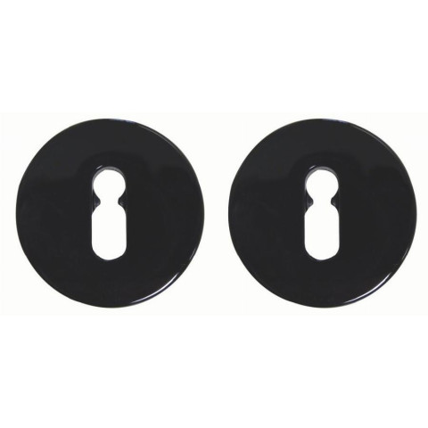 Paire rosace serrure S80 NORMBAU - Trou de clé - Noir 16 - 247110