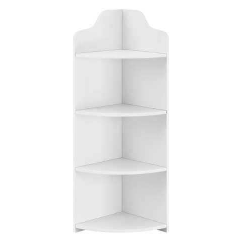 Étagère d'angle de rangement avec 4 surfaces de stockage bois composite 90 cm blanc