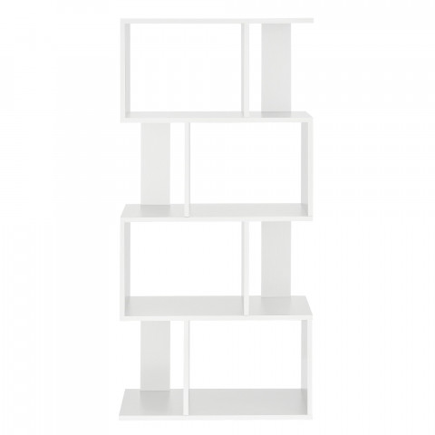 Bibliothèque pour salon meuble de rangement étagères mdf mélaminé 130 cm blanc