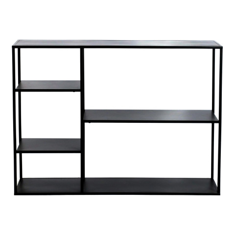 Étagère autoportante 120 x 35 x 87,5 cm métal noir helloshop26 03_0006952