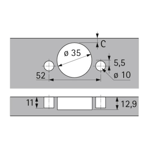 Charnière hettich sensys 8645i - base 12,5 mm th 53 - à enfoncer - 9071208