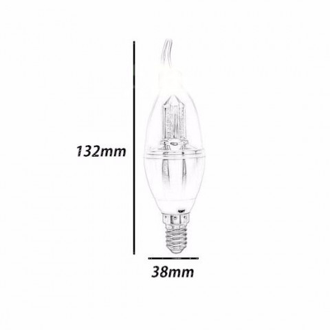 Ampoule led e14 flamme 32led smd3014 4w 270 - couleur eclairage au choix