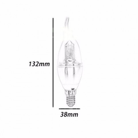 Ampoule led e14 flamme 32led smd3014 4w 270 ventilée - couleur eclairage au choix