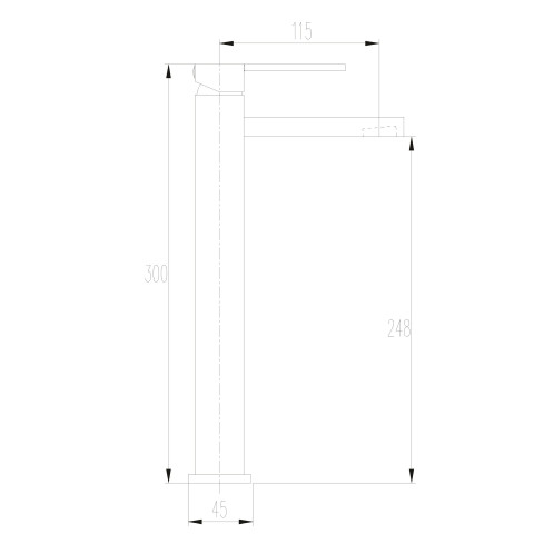 Mitigeur de Lavabo Haut (pour Vasque) Carré CUARTO by Eurosanit