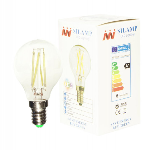 Ampoule led e14 g45 cob filament 6w 220v 360 - couleur eclairage au choix