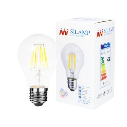 Ampoule led e27 cob filament a60 6w 220v 360 - couleur eclairage au choix