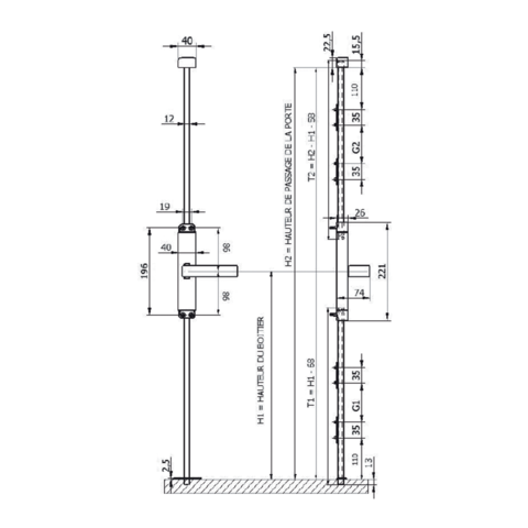 Tringle 2500 mm alma - ral 9016 blanc - 2800250005