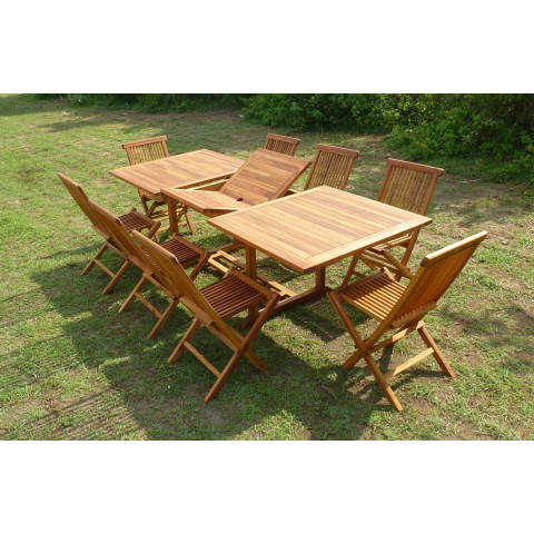 Ensemble de jardin en teck huilé aedan 8 chaises jumak