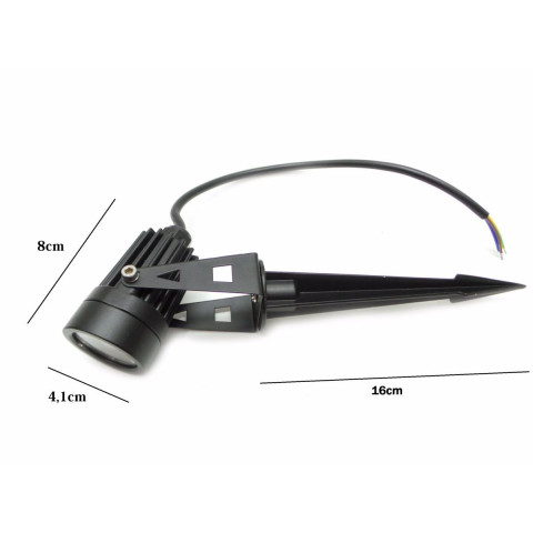 Spot extérieur piquet led cob 3w - couleur eclairage au choix