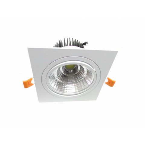 Spot encastrable led cob carré orientable 12w 80 - couleur eclairage au choix