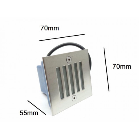 Encastré mural led f87 3w ip44 - couleur eclairage : blanc neutre 4000k - 5500k