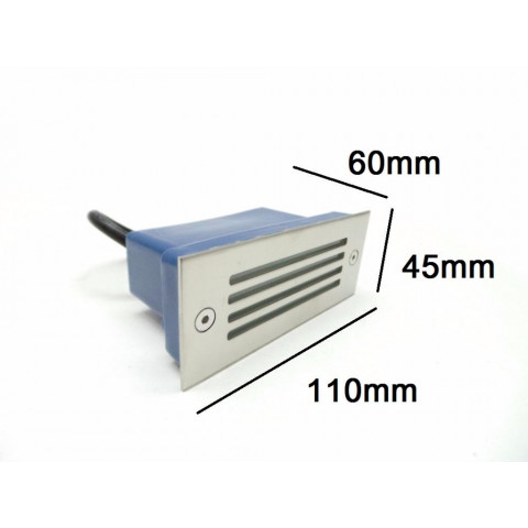 Encastré mural led f90 3w ip44 - couleur eclairage : blanc neutre 4000k - 5500k