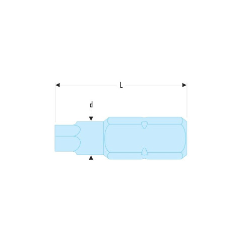 Embout de vissage pour vis 6 pans creux métrique facom - standard série 1 - lg 25mm ø 6 - eh.105