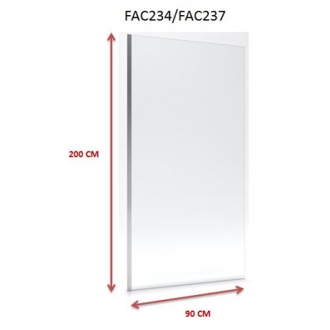 Paroi de douche à l'italienne - verre transparent 6mm - Freedom 2 thin transparent - Dimensions au choix