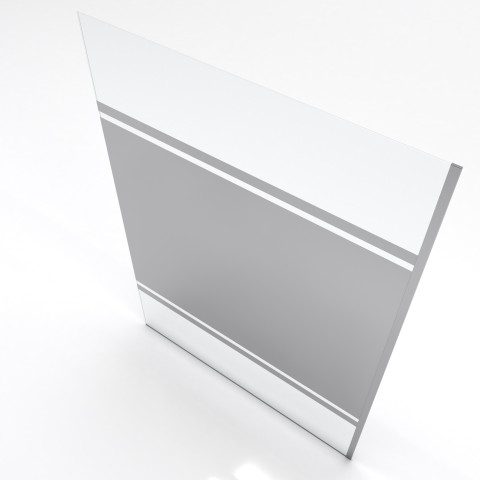 Paroi de douche à l’italienne FREEDOM 2 MIROIR 140 - 140x200cm verre transparent 8mm Aurlane - FAC247
