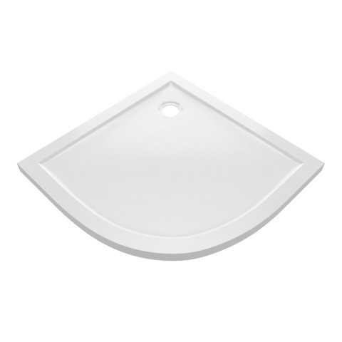 Receveur de douche a poser extra plat en acrylique blanc 1/4 de cercle - 90x90cm - bac de douche whiteness round ii 90