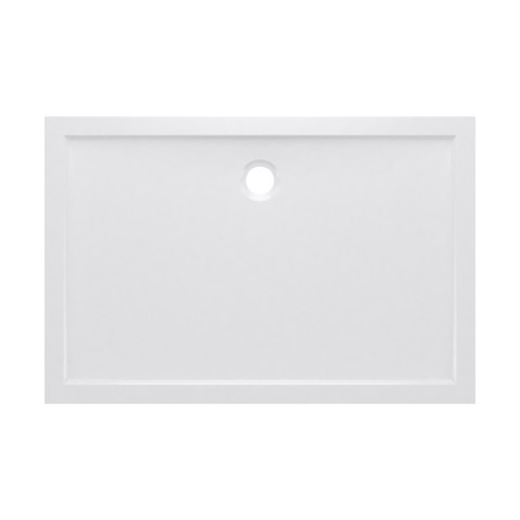 Receveur de douche a poser extra-plat en acrylique blanc rectangle - 120x80cm - bac de douche whiteness ii 120x80