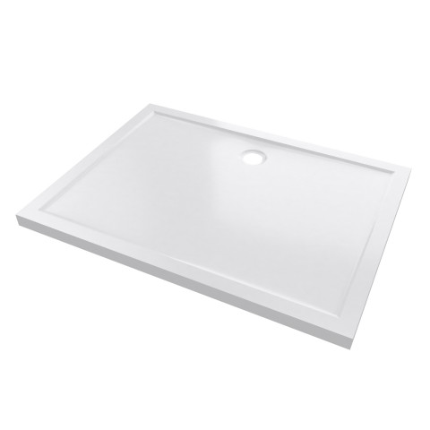 Receveur de douche a poser extra-plat en acrylique blanc rectangle - 120x90cm - bac de douche whiteness ii 120x90