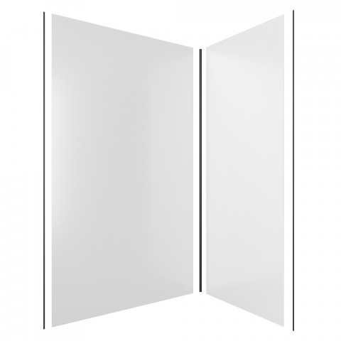 Pack panneaux muraux blanc en aluminium avec profilé d'angle et de finition noir mat - 90 x 120cm - wall'it blanc 90x120