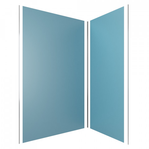Pack panneaux muraux bleu en aluminium avec profilé d'angle et de finition anodise brillant - 90 x 120cm - wall'it blue 90x120