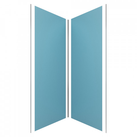Pack panneaux muraux bleu en aluminium avec profilé d'angle et de finition anodise brillant - 90 x 90cm - wall'it blue 90x90