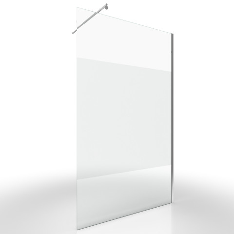 Pack paroi de douche depolie 120cm profile chrome - dim: 120x200cm - freedom 2 depoli 120 + barre de fixation freedom 2 telescopic