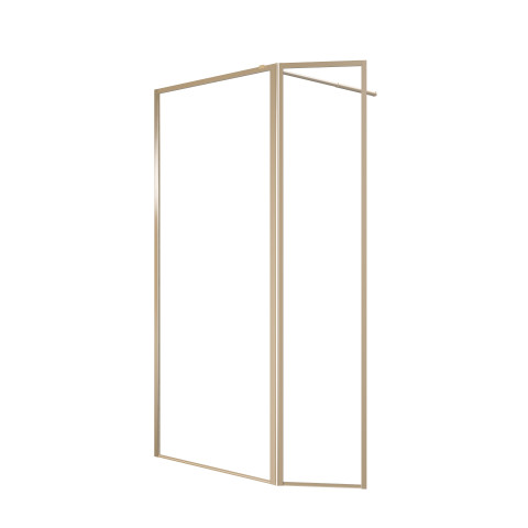 Paroi de douche avec volet pivotant 90+40x200 cm - finition or doré brossé - goldy contouring Aurlane - FAC778