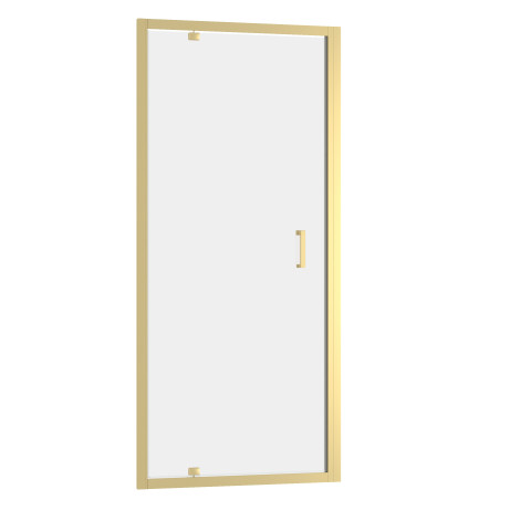 Porte de douche pivotante 90x200cm - profilés or doré brossé - verre trempé 6mm - goldy crush Aurlane - FAC956