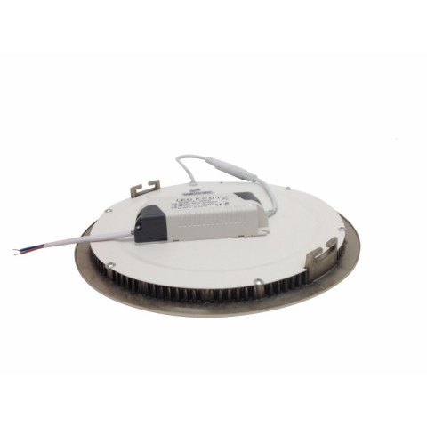 Downlight dalle led extra plate ronde alu 12w - couleur eclairage : blanc neutre 4000k - 5500k
