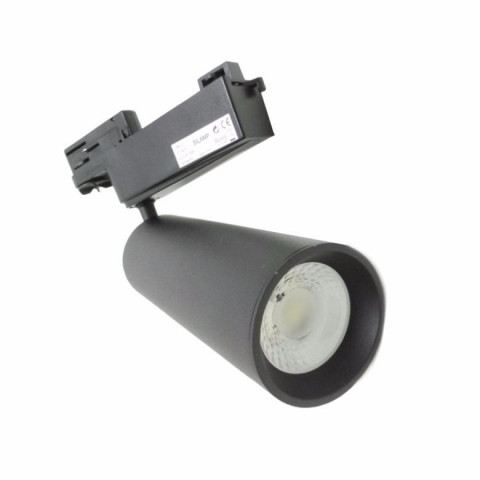 Spot led sur rail 40w binaire triphasé noir - couleur eclairage au choix