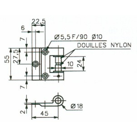Fiche applique universelle STREMLER Chromé brillant - Blister de 2 - 3206.30.0