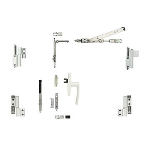 Kit oscillo-battant galicube 2v fapim à crémone nefer midi - compas moyen 402 à 750 mm - blanc 9010 - 1331ff_32