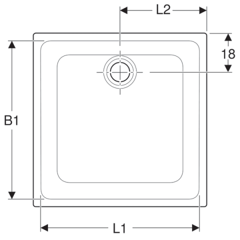 Receveur céramique GEBERIT Renova - 80 x 80 extra-plat à poser/encastrer - 00721800000AG3