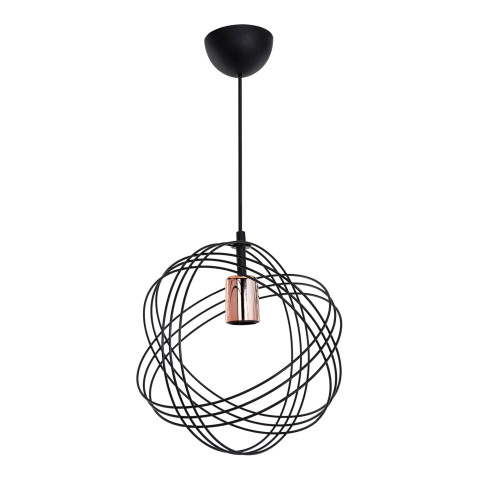 Lustre lampe lumière suspendu suspension hove en métal 75 cm e27 noir / cuivre helloshop26 03_0007510