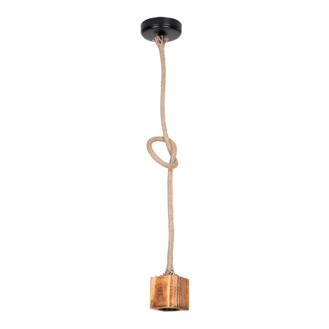 Lustre lampe lumière suspendu suspension en métal bois corde de jute hauteur 95 cm e27 helloshop26 03_0007458