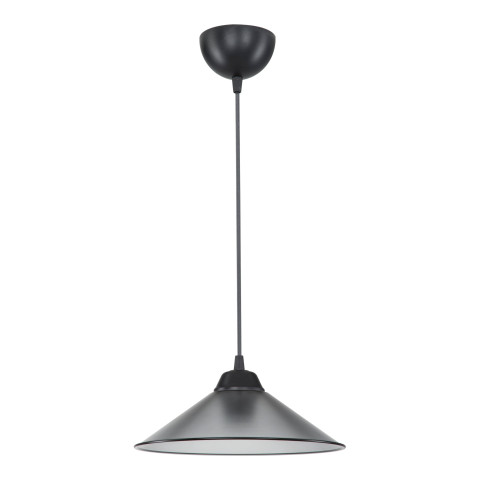 Lustre lampe lumière suspendu suspension en plastique hauteur 48 cm e27 noir / gris helloshop26 03_0007500