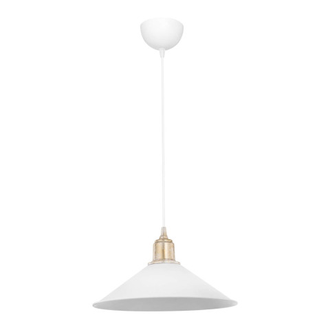 Lustre lampe lumière suspendu suspension en plastique hauteur 62 cm e27 blanc / bronze patiné helloshop26 03_0007503