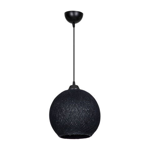 Lustre lampe lumière suspendu suspension lisburn corde de jute hauteur 65 cm e27 noir helloshop26 03_0007534