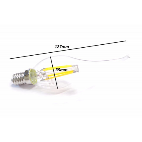 Ampoule led e14 flamme cob filament 6w 220v 360 - couleur eclairage au choix