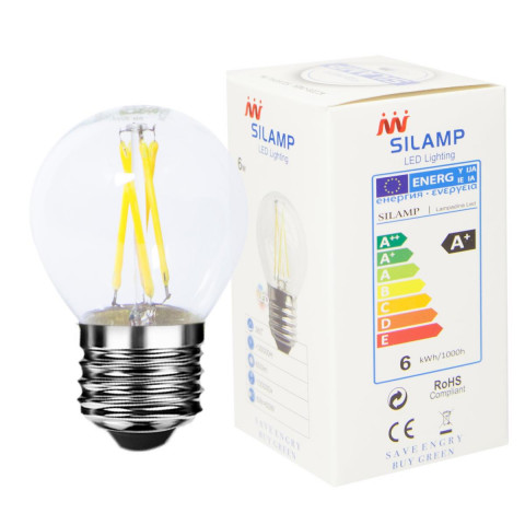 Ampoule led e27 cob filament g45 6w 220v 360 - couleur eclairage au choix