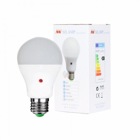 Ampoule led e27 a60 10w 220v 220 capteur crépusculaire - couleur eclairage au choix