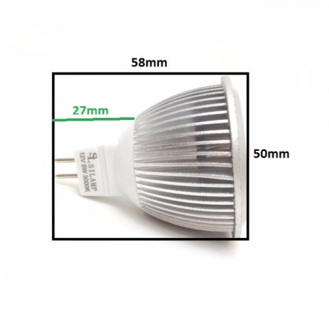 Ampoule led mr16 5w 12v 80 cob - couleur eclairage au choix