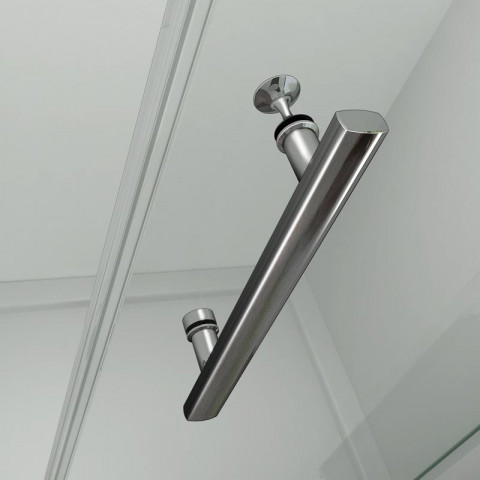 Cabine de douche en verre securit accès angle avec porte coulissante - Dimensions au choix 
