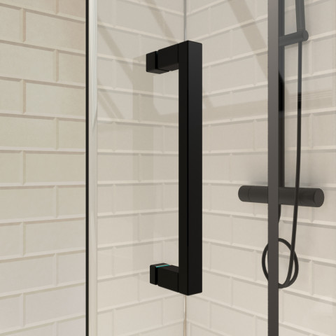 Pack paroi porte de douche serigraphiee - 120x200cm + paroi retour - 90x200 cm - porte coulissante Aurlane - PACF014