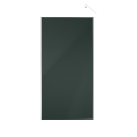 Pack paroi de douche 100x200cm verre fumé 8mm - barre de fixation extensible et profil chrome Aurlane - PACF444