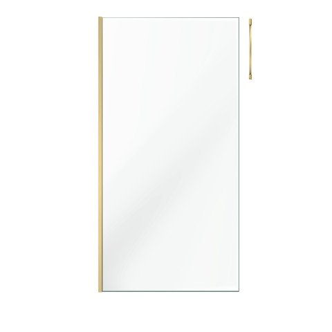 Paroi de douche 100x200cm verre 8mm - profilé + barre plafond finition or brossé - freedom 2 gold Aurlane - PACF450